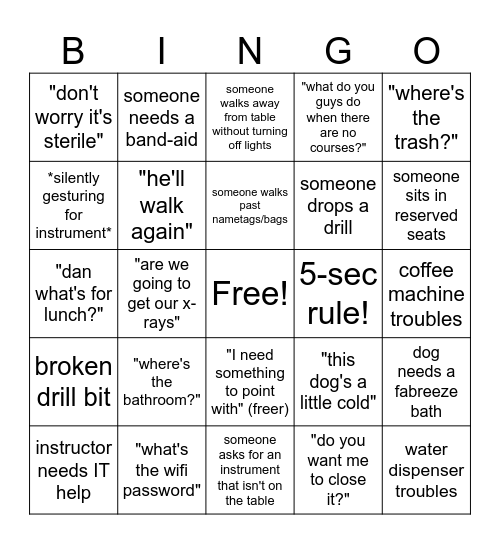 MEC Bingo Card