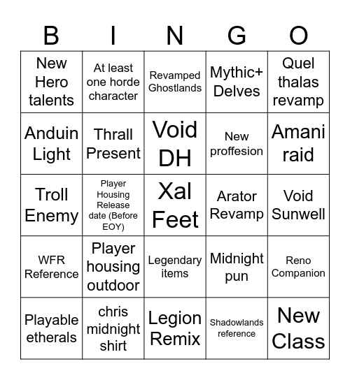 Wow Gamescom Bingo Card