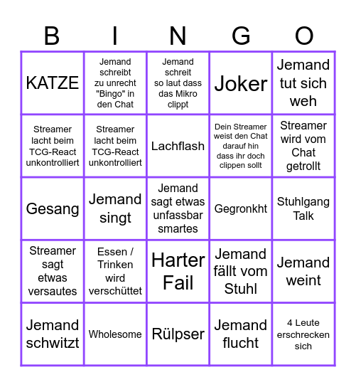 Twitch Clips Germany Bullshit Bingo - by EinfachElmo Bingo Card