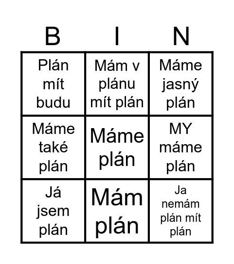 Hřib Bingo Card