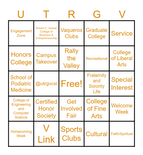 Get Involved! Bingo Card