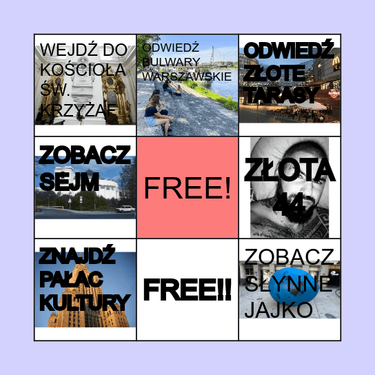 WARSZAWSKIE Bingo Card