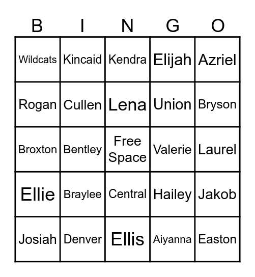 Name-O Bingo Card