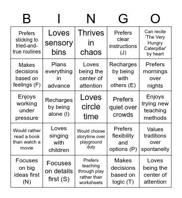 CBS Preschool Bingo Card