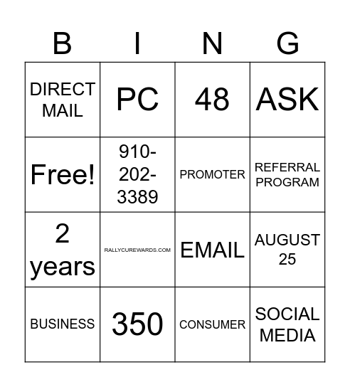 VELOCITY Bingo Card