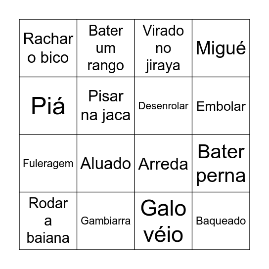Expressões do Brasil Bingo Card
