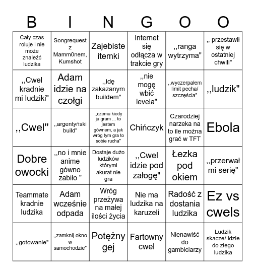 TFT Bingo Card