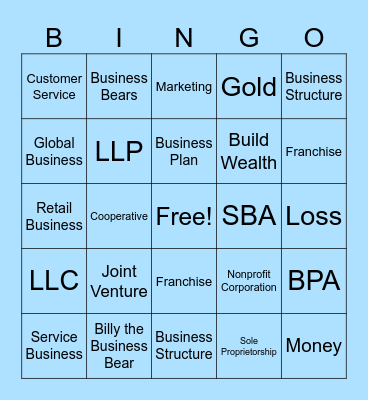 Principles of BMF Bingo Card