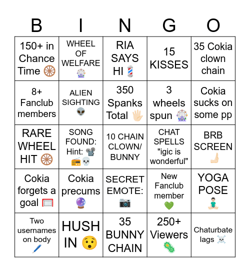 BINGOOO Bingo Card