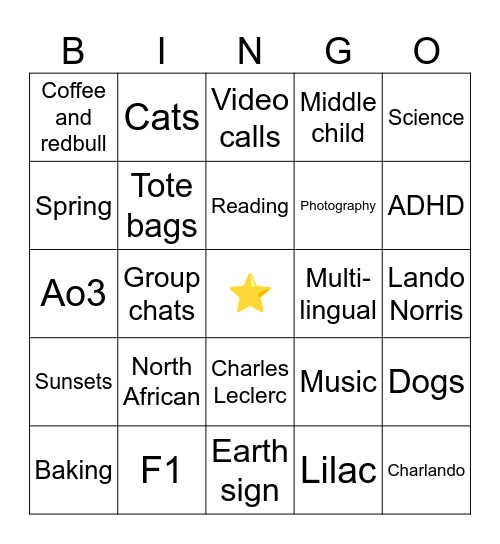 aicha’s Bingo Card