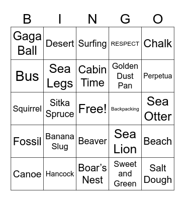 OMSI Summer Camp Celebration Bingo Card