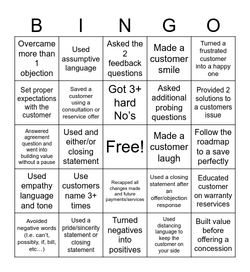 aCare Bingo Card