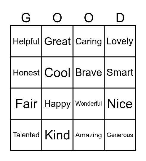 GOOD BINGO Card