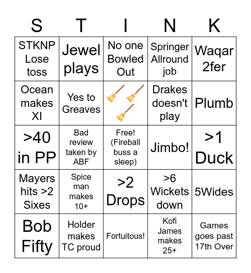 CPL: ABR vs STKNP Bingo Card