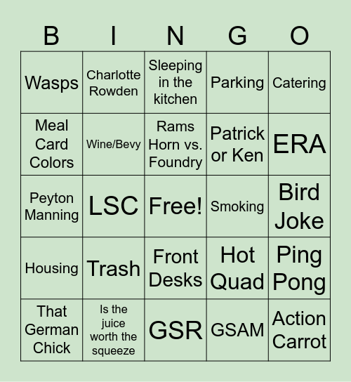 CES Summer Debrief 2025 Bingo Card