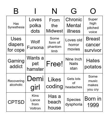 Leah's Bingo Card