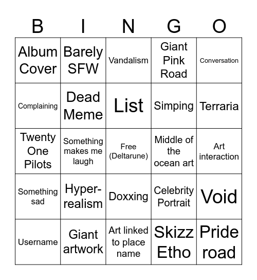 WPlace Bingo Card