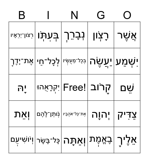 Ashrei part 3 Bingo Card