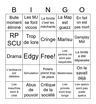 DR cruised Bingo Card