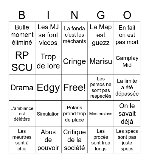 DR cruised Bingo Card