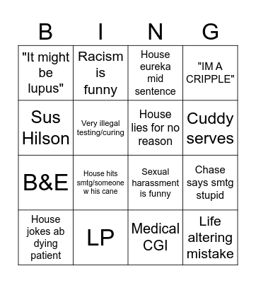 House Bingo Card