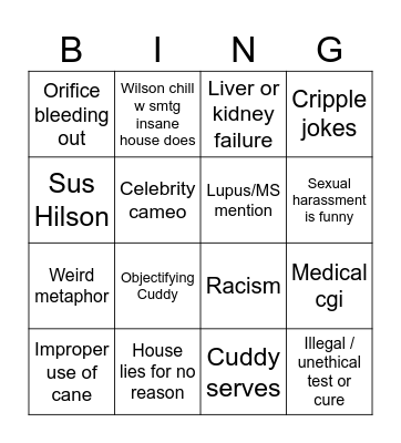House Bingo Card