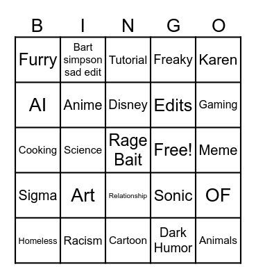 Bingo reels Bingo Card