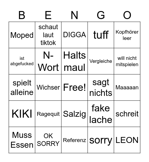 Bengo Bingo Card