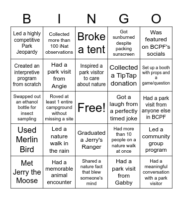 Discover Parks Ambassadors 2025! Bingo Card