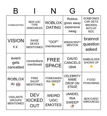 RDC 2025 BINGO Card