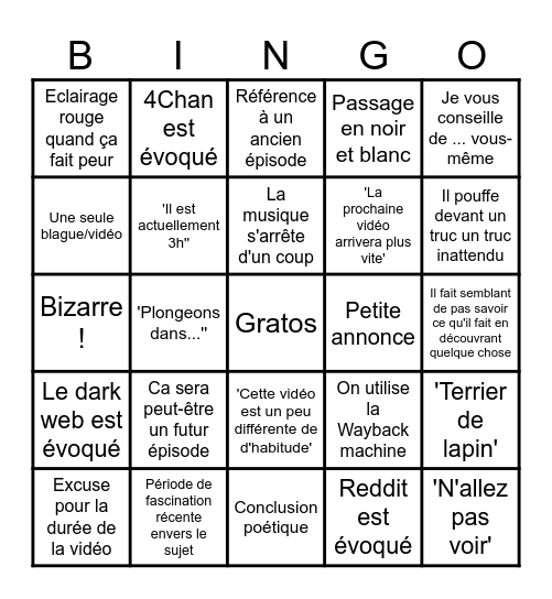 Bingo Feldup Bingo Card