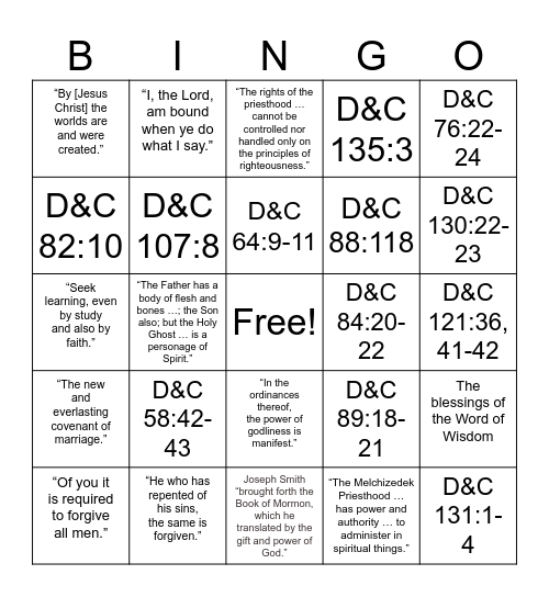 D&C DM Bingo Card