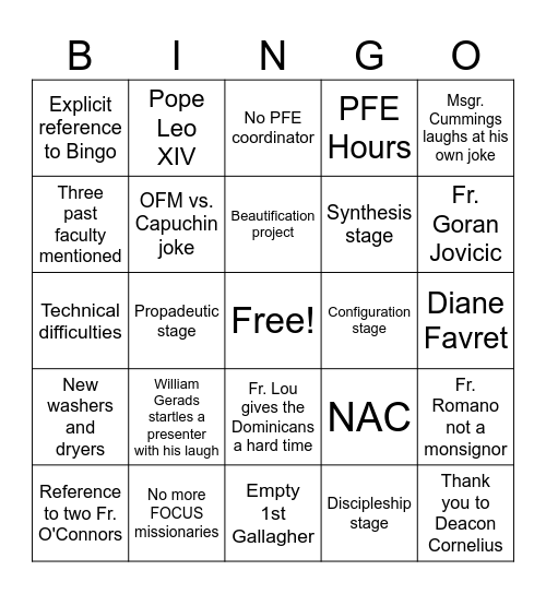 Mount Summit 2025 Bingo Card