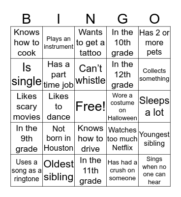 Know Your MYC Bingo Card