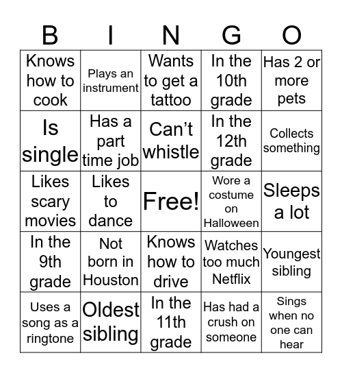 Know Your MYC Bingo Card