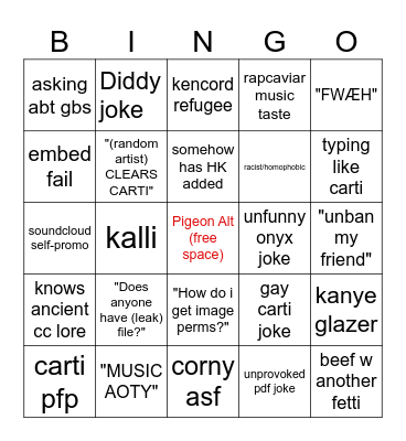 FETTI BINGO Card