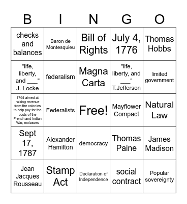 APGOPO 1.1  Ideals of Democracy Bingo Card