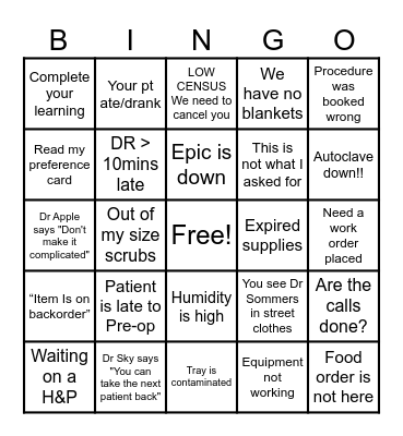 ASC LIFE Bingo Card