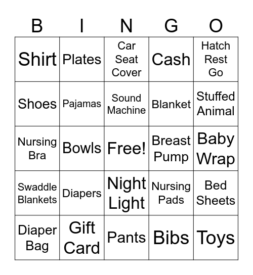 Baby Bingo Card