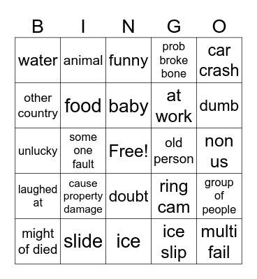 fail comp Bingo Card
