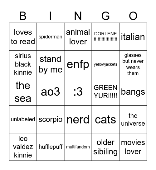 pam’s bingo Card