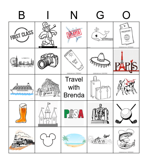 Brenda's Travel Bingo Card