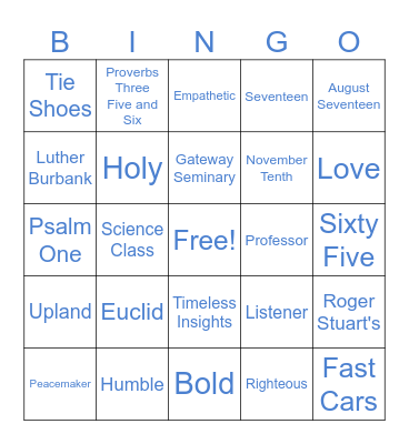 Pedal to 65 Bingo Card