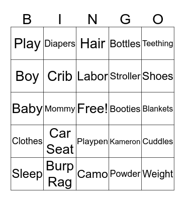 BABY BINGO Card