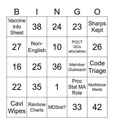 Test Your Knowledge Bingo Card