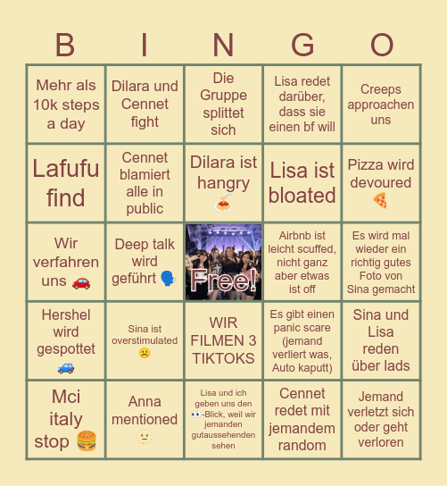 🪷✨🌊TRIEST GIRLS TRIP 🧚🏻‍♂️🪸🌸 Bingo Card