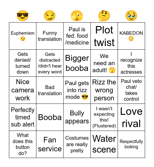 RIZZ-Time!!! Bingo Card