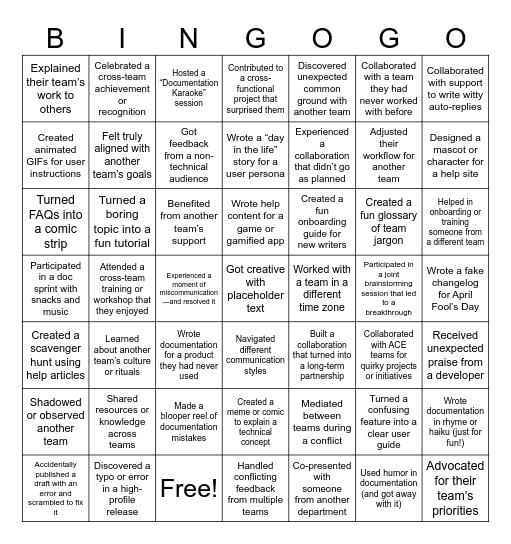 InfoDev Collaboration Bingo Card