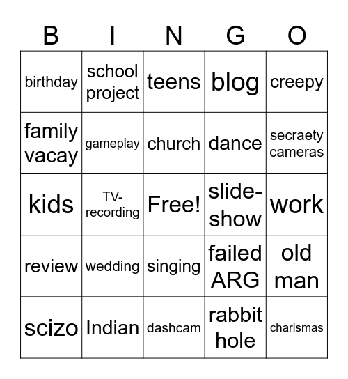 YT recycle bin bingo Card