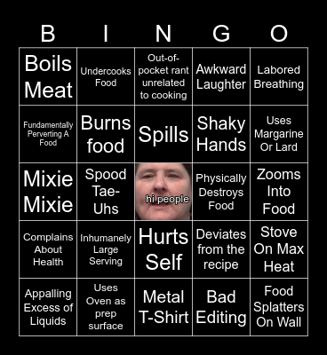 Kay's Cooking Bingo Card